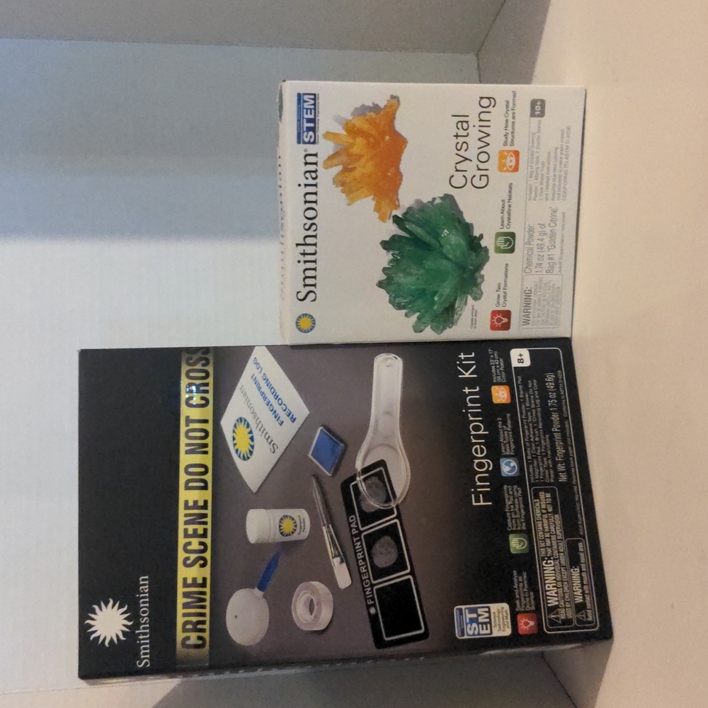 Science STEM kits Smithsonian Crystal Growing & Fingerprint Kit NEW